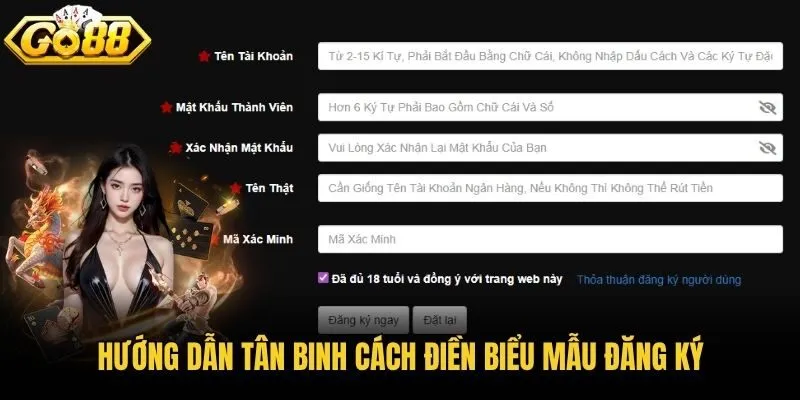 Hướng dẫn tân binh cách điền biểu mẫu đăng ký